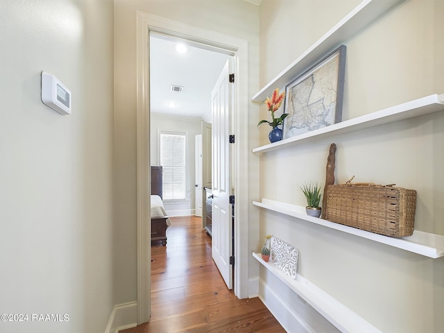 hall featuring hardwood / wood-style flooring