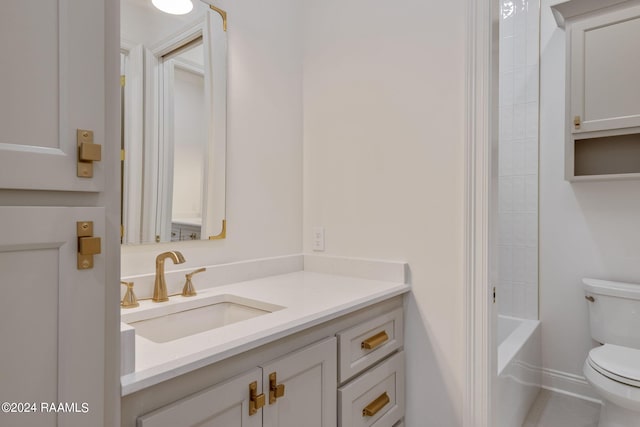 full bathroom featuring toilet and vanity