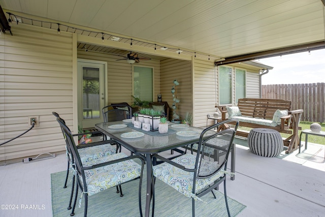 view of patio / terrace with ceiling fan