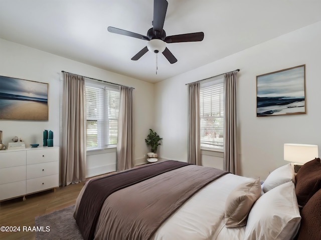 903 Myrtle Pl, Lafayette, LA 70506 - bedroom featuring wood finished floors and ceiling fan