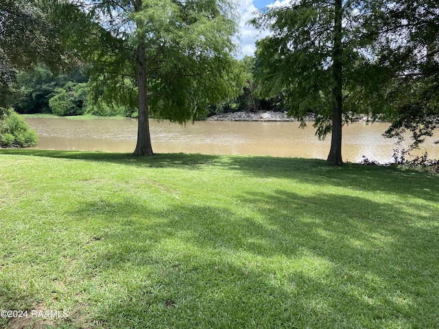 view of yard featuring a water view