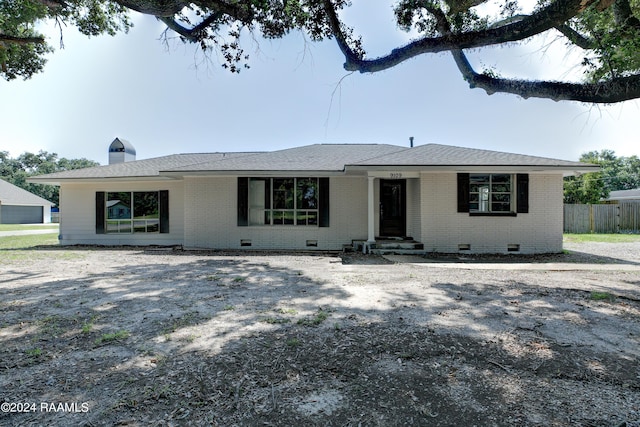 view of single story home