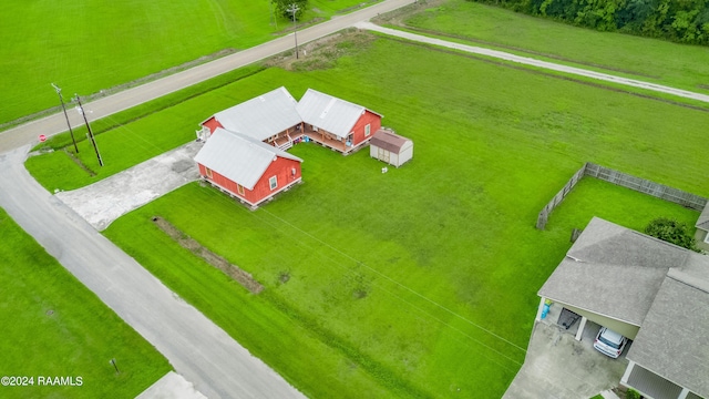 bird's eye view featuring a rural view