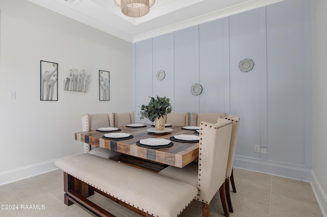 view of tiled dining room