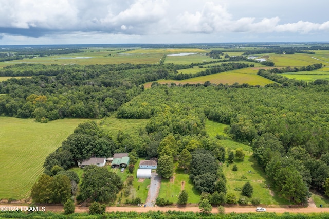 bird's eye view with a rural view