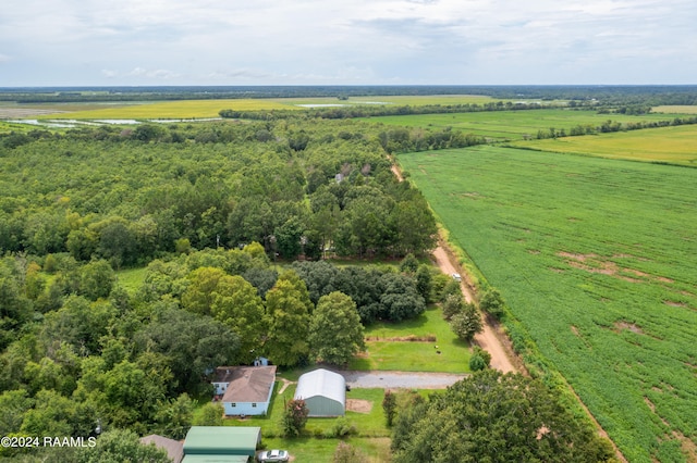 birds eye view of property featuring a rural view