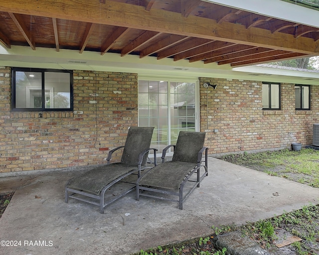 view of patio featuring central AC unit