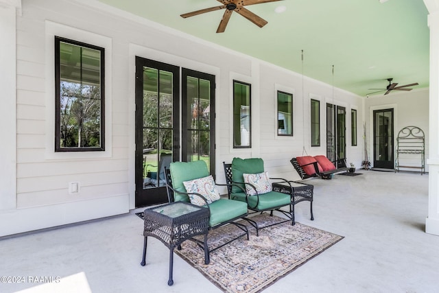 view of patio / terrace featuring a ceiling fan