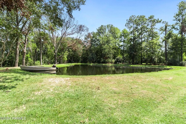 view of yard featuring a water view