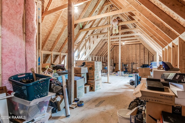 view of unfinished attic