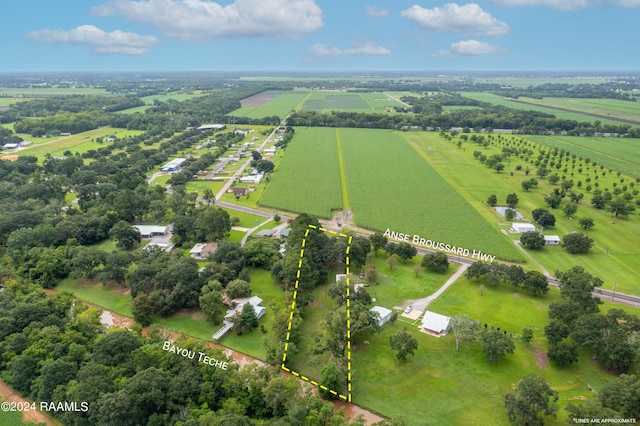 aerial view featuring a rural view