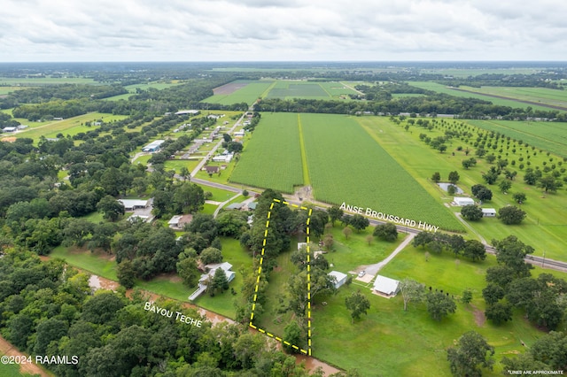 aerial view with a rural view