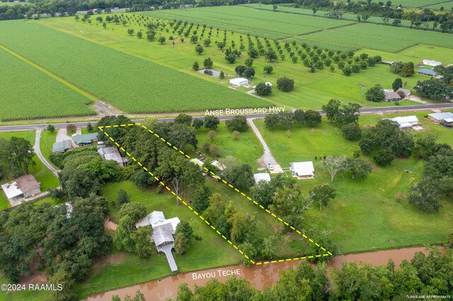 drone / aerial view featuring a rural view