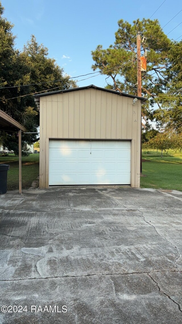 garage with driveway