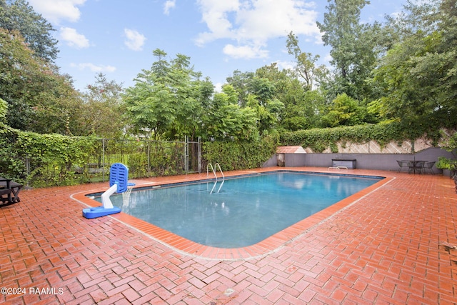 view of pool with a patio area