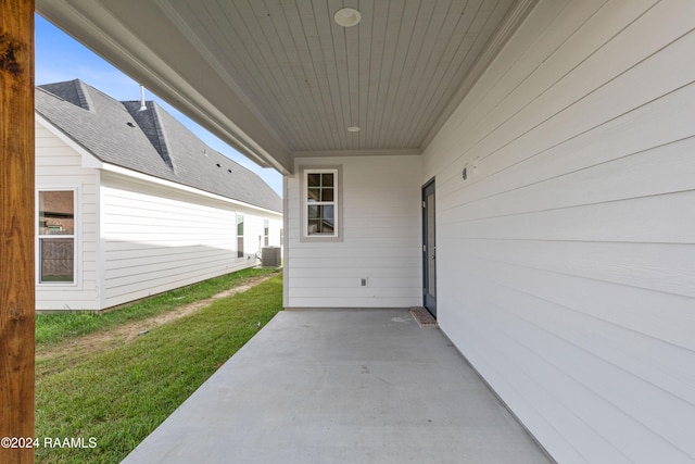 view of patio / terrace with central AC unit