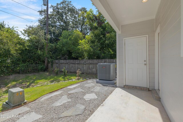 view of patio / terrace featuring central AC unit