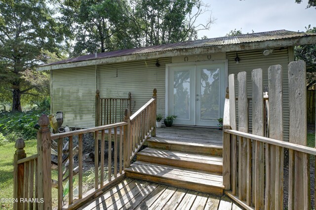 exterior space with french doors