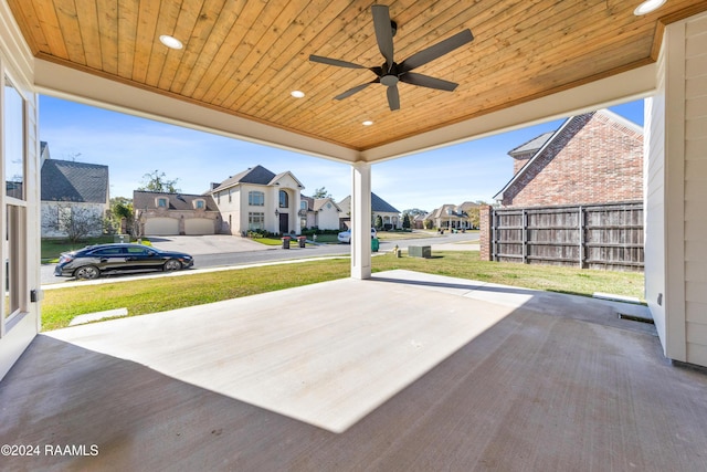 view of patio / terrace featuring ceiling fan