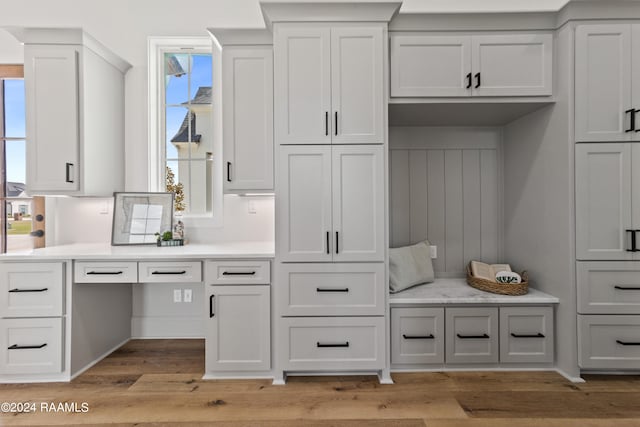 mudroom featuring light hardwood / wood-style floors