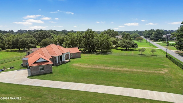 drone / aerial view featuring a rural view