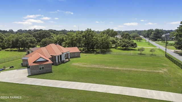 bird's eye view featuring a rural view