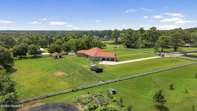 bird's eye view featuring a rural view