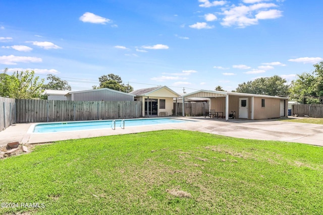 935 Pearl St, Rayne, LA 70578 - view of pool featuring a yard, a patio, a fenced backyard, and a fenced in pool