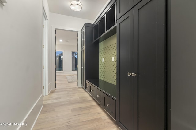 mudroom featuring light wood-type flooring