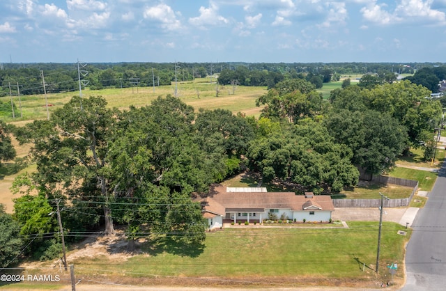 bird's eye view with a rural view