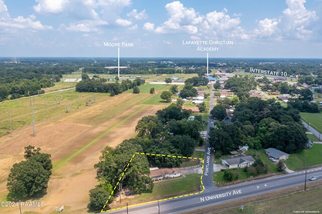 aerial view with a rural view