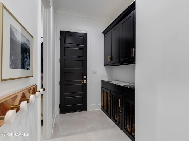 interior space with light tile patterned floors