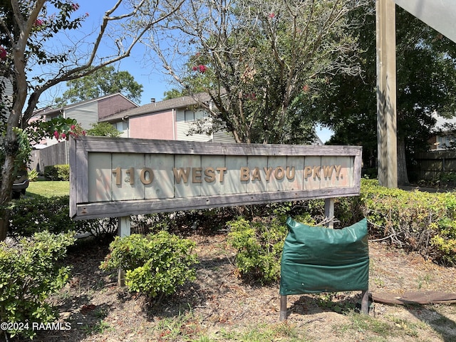 view of community sign