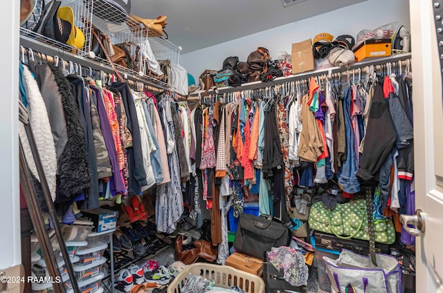 spacious closet featuring carpet floors