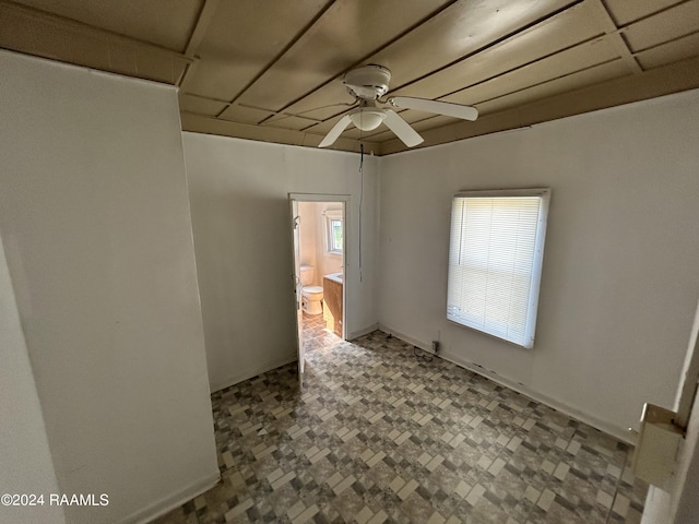 unfurnished bedroom with ensuite bathroom