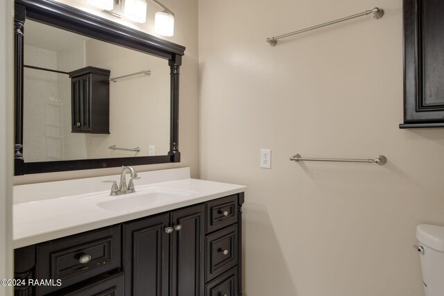 bathroom with toilet and vanity