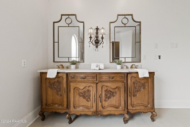 bathroom featuring vanity and tile patterned floors