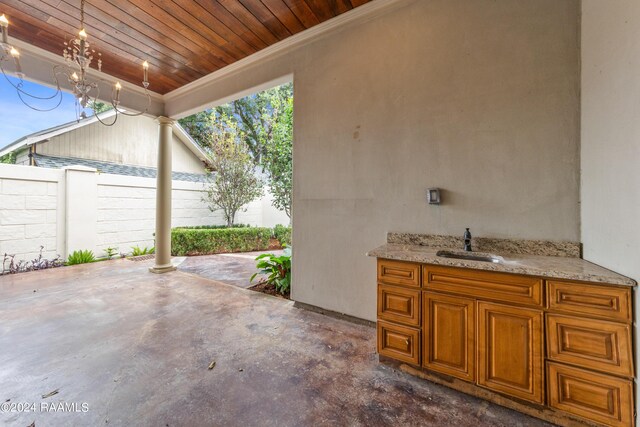 view of patio / terrace with sink