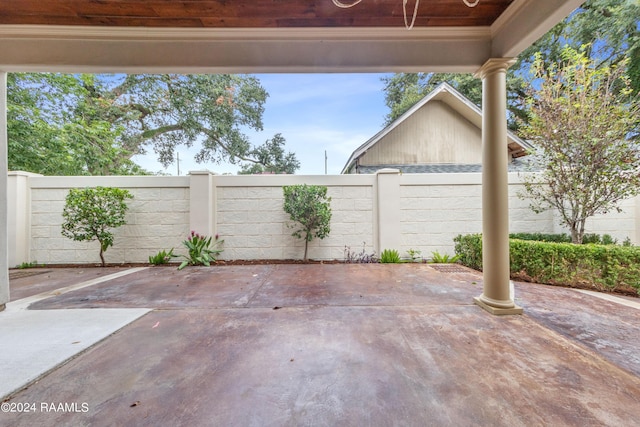 view of patio with a fenced backyard