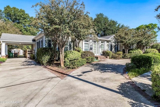 view of front of house featuring a carport