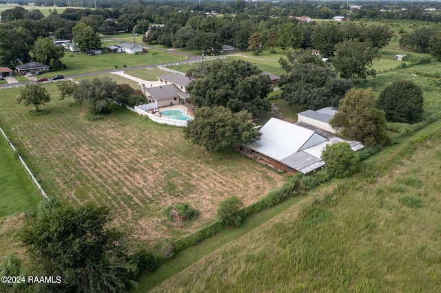 aerial view with a rural view