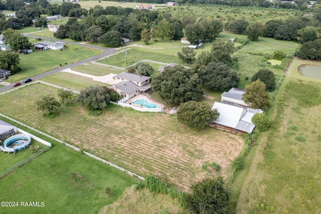 aerial view with a rural view