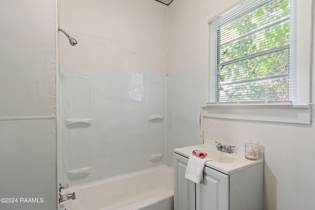 bathroom with vanity and shower / bathtub combination