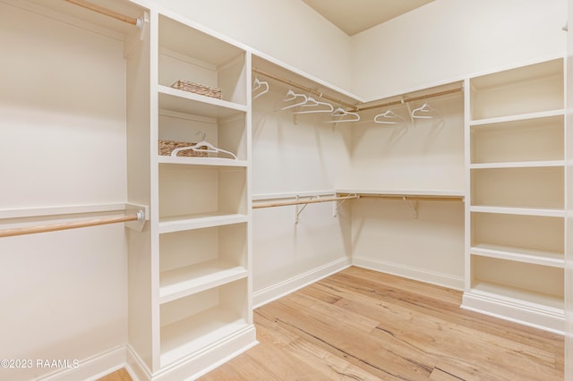 spacious closet featuring hardwood / wood-style flooring