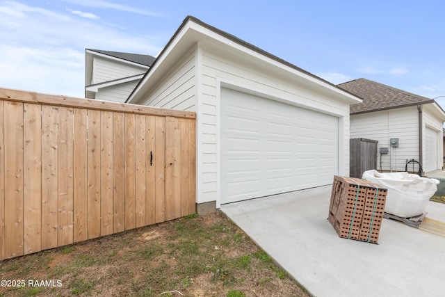 view of garage