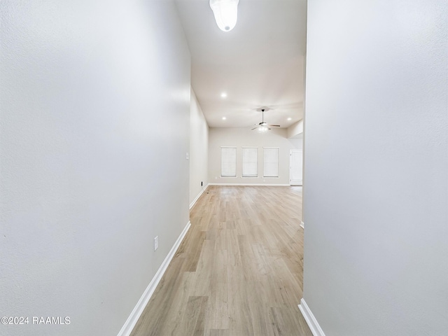 hallway featuring light wood-type flooring