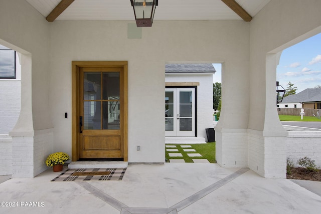 doorway to property with french doors