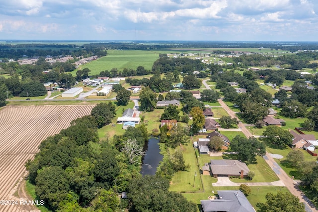 birds eye view of property featuring a rural view