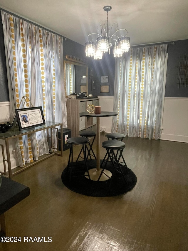 dining room featuring a notable chandelier and a wealth of natural light