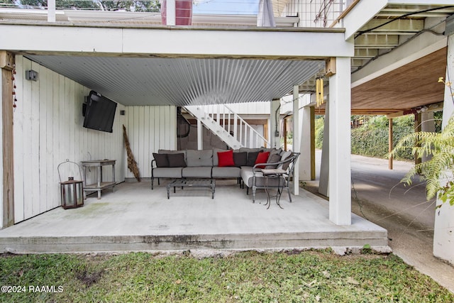 view of patio with an outdoor hangout area